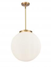  221-3S-BB-G201-16-LED - Beacon - 3 Light - 16 inch - Brushed Brass - Cord hung - Pendant