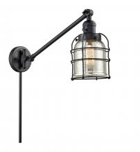  237-BK-G58-CE-LED - Bell Cage - 1 Light - 8 inch - Matte Black - Swing Arm