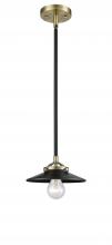  284-1S-BAB-M6-BK-LED - Railroad - 1 Light - 8 inch - Black Antique Brass - Cord hung - Mini Pendant