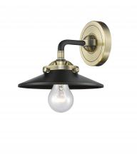  284-1W-BAB-M6-BK-LED - Railroad - 1 Light - 8 inch - Black Antique Brass - Sconce