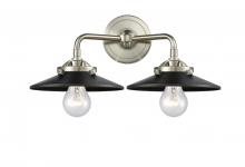  284-2W-SN-M6-BK-LED - Railroad - 2 Light - 16 inch - Brushed Satin Nickel - Bath Vanity Light