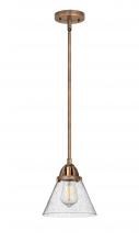  288-1S-AC-G44-LED - Cone - 1 Light - 8 inch - Antique Copper - Cord hung - Mini Pendant