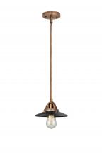  288-1S-AC-M6-BK - Railroad - 1 Light - 8 inch - Antique Copper - Cord hung - Mini Pendant