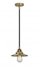  288-1S-BAB-M4-AB-LED - Railroad - 1 Light - 8 inch - Black Antique Brass - Cord hung - Mini Pendant