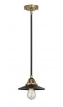  288-1S-BAB-M6-BK-LED - Railroad - 1 Light - 8 inch - Black Antique Brass - Cord hung - Mini Pendant