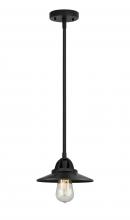  288-1S-BK-M6-BK-LED - Railroad - 1 Light - 8 inch - Matte Black - Cord hung - Mini Pendant