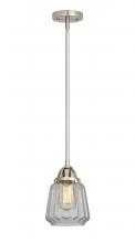  288-1S-SN-G142-LED - Chatham - 1 Light - 7 inch - Brushed Satin Nickel - Cord hung - Mini Pendant