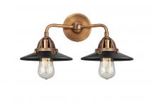  288-2W-AC-M6-BK-LED - Railroad - 2 Light - 16 inch - Antique Copper - Bath Vanity Light