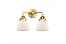  288-2W-SG-G61-LED - Cone - 2 Light - 14 inch - Satin Gold - Bath Vanity Light