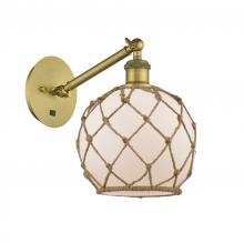  317-1W-BB-G121-8RB-LED - Farmhouse Rope - 1 Light - 8 inch - Brushed Brass - Sconce