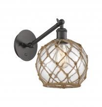  317-1W-OB-G122-8RB-LED - Farmhouse Rope - 1 Light - 8 inch - Oil Rubbed Bronze - Sconce