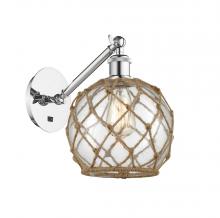  317-1W-PC-G122-8RB-LED - Farmhouse Rope - 1 Light - 8 inch - Polished Chrome - Sconce