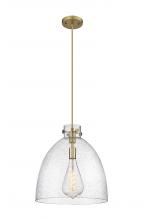  410-1PL-BB-G412-16SDY - Newton Bell - 1 Light - 16 inch - Brushed Brass - Cord hung - Pendant