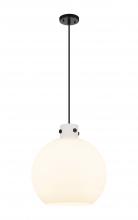  410-1PL-BK-G410-16WH - Newton Sphere - 1 Light - 16 inch - Matte Black - Cord hung - Pendant