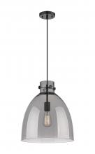  410-1PL-BK-G412-14SM - Newton Bell - 1 Light - 14 inch - Matte Black - Cord hung - Pendant