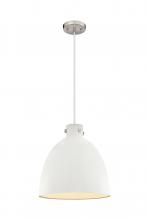  410-1PL-SN-M412-16W - Newton Bell - 1 Light - 16 inch - Satin Nickel - Cord hung - Pendant