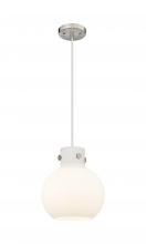  410-1PM-SN-G410-10WH - Newton Sphere - 1 Light - 10 inch - Brushed Satin Nickel - Cord hung - Mini Pendant