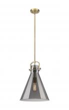  410-1SL-BB-G411-14SM - Newton Cone - 1 Light - 14 inch - Brushed Brass - Pendant