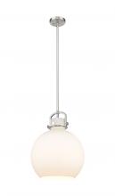  410-1SL-SN-G410-14WH - Newton Sphere - 1 Light - 14 inch - Satin Nickel - Pendant