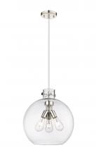  410-3PL-PN-G410-16CL - Newton Sphere - 3 Light - 16 inch - Polished Nickel - Cord hung - Pendant