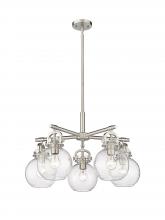  410-5CR-SN-G410-7SDY - Newton Sphere - 5 Light - 26 inch - Satin Nickel - Chandelier