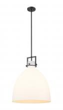  411-1SL-BK-G412-18WH - Newton Bell - 1 Light - 18 inch - Matte Black - Pendant