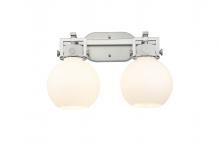  411-2W-SN-G410-7WH - Newton Sphere - 2 Light - 17 inch - Satin Nickel - Bath Vanity Light