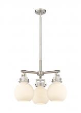  411-3CR-SN-G410-7WH - Newton Sphere - 3 Light - 21 inch - Satin Nickel - Pendant