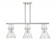  411-3I-PN-G411-10SDY - Newton Cone - 3 Light - 42 inch - Polished Nickel - Island Light