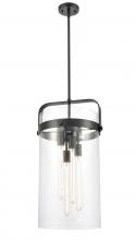  413-4SL-BK-G413-4S-12CL - Pilaster - 4 Light - 12 inch - Matte Black - Pendant