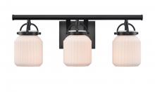  416-3W-BK-G416-6WH - Latreille - 3 Light - 22 inch - Matte Black - Bath Vanity Light