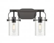  423-2W-BK-G423-7SDY - Pilaster - 2 Light - 15 inch - Matte Black - Bath Vanity Light