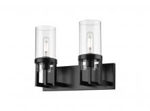  426-2W-BK-G426-8CL - Utopia - 2 Light - 15 inch - Matte Black - Bath Vanity Light