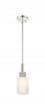  427-1S-PN-G427-9WH - Claverack - 1 Light - 6 inch - Polished Nickel - Pendant