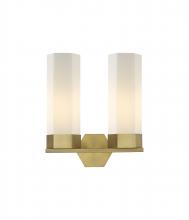  427-2W-BB-G427-14WH - Claverack - 2 Light - 13 inch - Brushed Brass - Bath Vanity Light