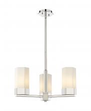  427-3CR-PN-G427-9WH - Claverack - 3 Light - 22 inch - Polished Nickel - Pendant