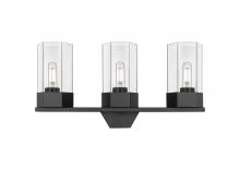  427-3W-BK-G427-9CL - Claverack - 3 Light - 22 inch - Matte Black - Bath Vanity Light