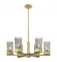  427-6CR-BB-G427-9SM - Claverack - 6 Light - 28 inch - Brushed Brass - Chandelier