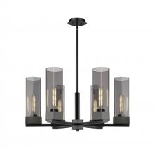  427-6CR-BK-G427-14SM - Claverack - 6 Light - 28 inch - Matte Black - Chandelier