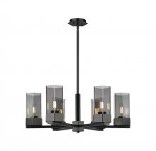  427-6CR-BK-G427-9SM - Claverack - 6 Light - 28 inch - Matte Black - Chandelier