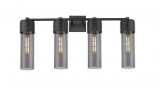  428-4W-BK-G428-12SM - Bolivar - 4 Light - 31 inch - Matte Black - Bath Vanity Light