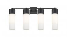  428-4W-BK-G428-12WH - Bolivar - 4 Light - 31 inch - Matte Black - Bath Vanity Light