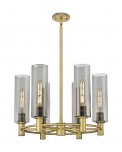  434-6CR-BB-G434-12SM - Crown Point - 6 Light - 24 inch - Brushed Brass - Chandelier