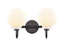  437-2W-BK-W-LED - Olivia - 2 Light - 17 inch - Matte Black - Bath Vanity Light