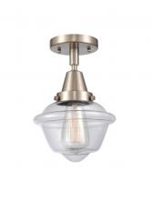  447-1C-SN-G532 - Oxford - 1 Light - 8 inch - Brushed Satin Nickel - Flush Mount