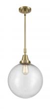  447-1S-AB-G204-12-LED - Beacon - 1 Light - 12 inch - Antique Brass - Mini Pendant