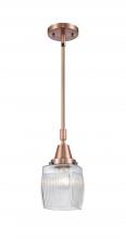  447-1S-AC-G302-LED - Colton - 1 Light - 6 inch - Antique Copper - Mini Pendant