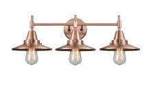  447-3W-AC-M3-AC-LED - Railroad - 3 Light - 26 inch - Antique Copper - Bath Vanity Light