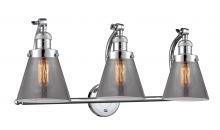  515-3W-PC-G63-LED - Cone - 3 Light - 28 inch - Polished Chrome - Bath Vanity Light