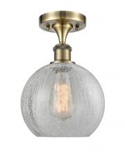  516-1C-AB-G125 - Athens - 1 Light - 8 inch - Antique Brass - Semi-Flush Mount